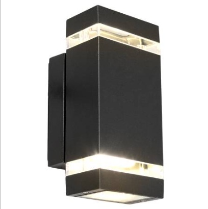 BIDIRECCIONAL METALICO GRANDE 2xGU10 NEGRO SAN JUSTO 