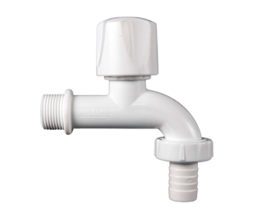 CANILLA CON PICO MANGA DE 3/4" SISTEMA VASTAGO VOLANTE COPA GINYPLAST