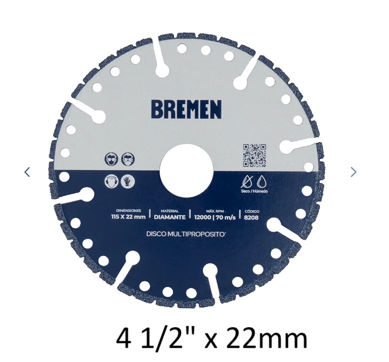 DISCO DIAM. CORTE VIDRIO ø115mm BREMEN