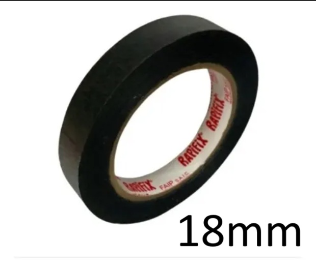 CINTA DE PAPEL 50m x 18mm NEGRA RAPIFIX