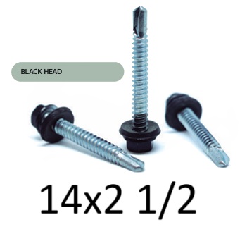 BUL HEXAG PTA MECHA CON ARAND. 14 X 2 1/2 BLACK HEAD (100) BUL