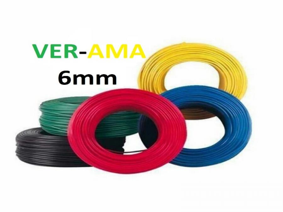 ROLLO CABLE UNIPOLAR 1x 6 VER-AMARI WIREFLEX