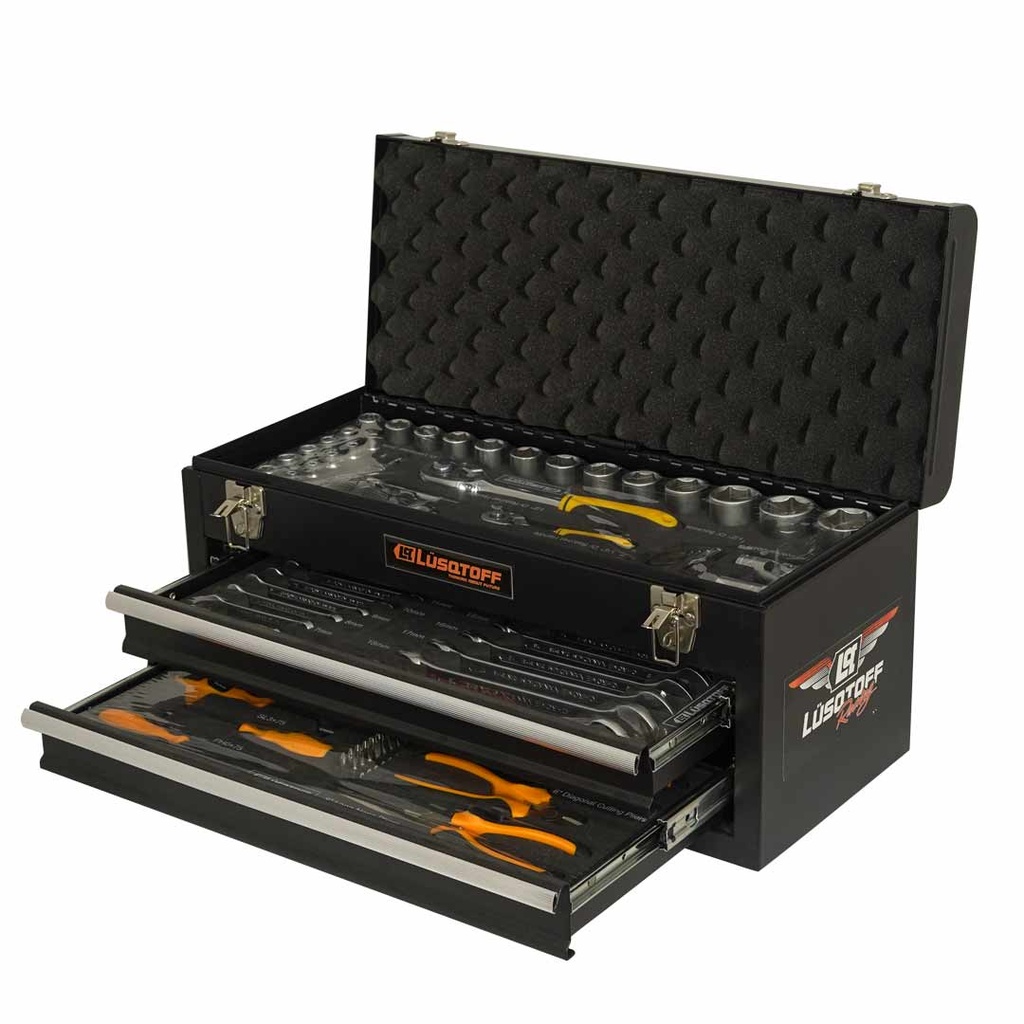 CAJA DE HERRAMIENTAS 3 COMP CON 80 PZAS LUSQTOFF