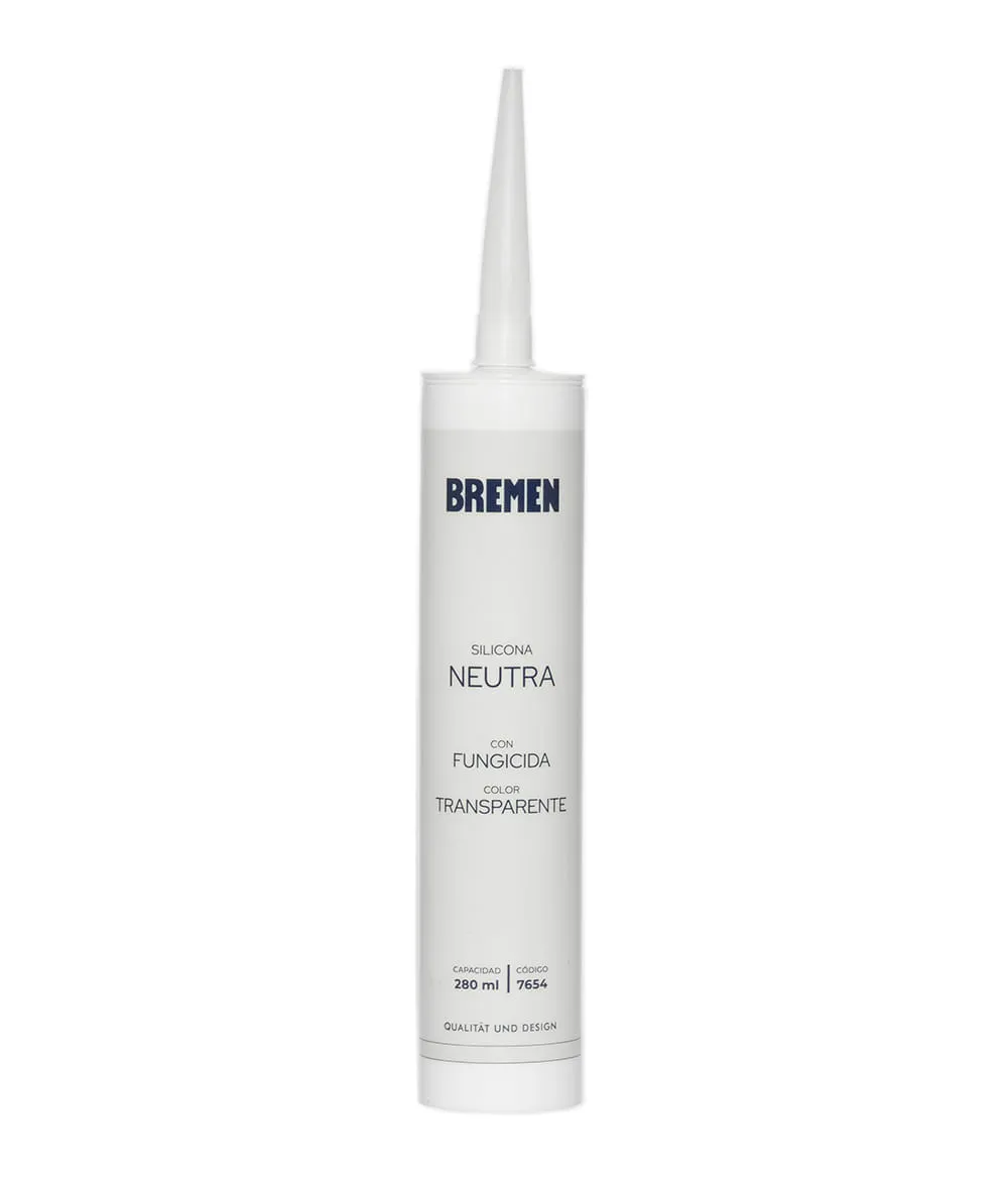 Silicona Neutra con Fungicida 280ml [Transparente] (Caja x 24 Uni) BREMEN