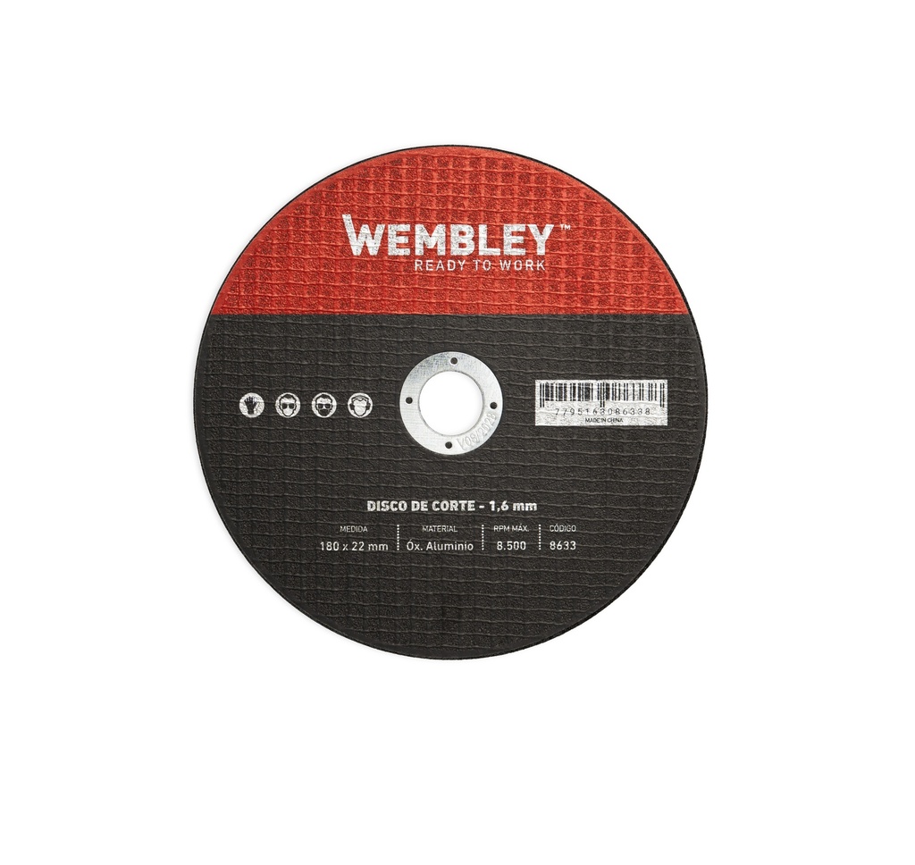 DISCO DE CORTE WEMBLEY® 7" (180x1.6x22mm) OX. ALUMINIO [10 unid] BREMEN