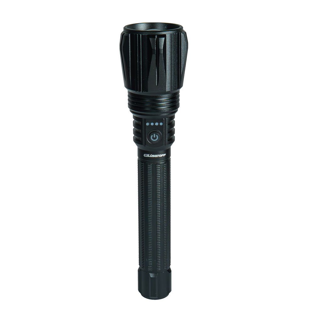 LINTERNA LED DE ALUMINIO CILÍNDRICA RECARGABLE 6000 LUMENES 650G - 272MM LUSQTOFF