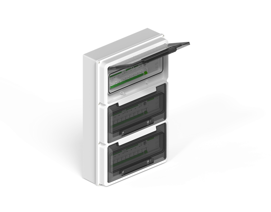 CAJA IP65 P/36 POLOS DIN - BLANCO GENROD