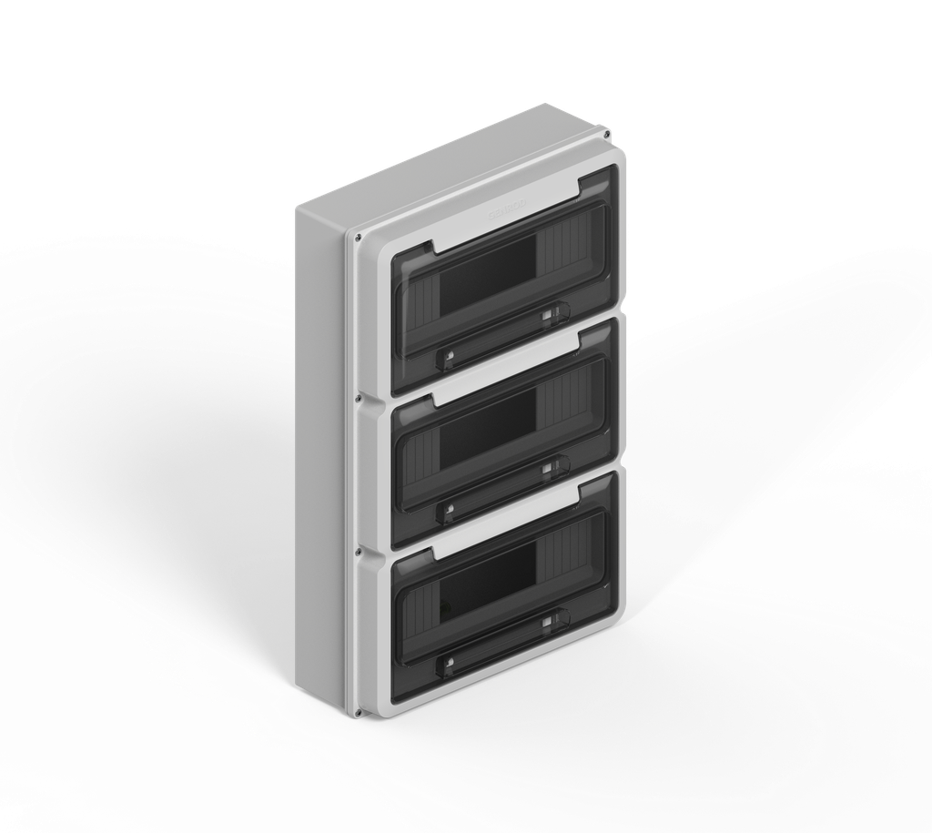 CAJA IP65 P/36 POLOS DIN - GRIS GENROD
