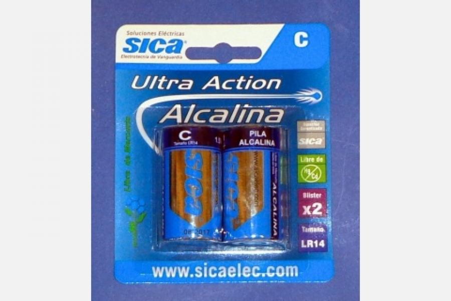 PILA ALCALINA 1,5V "C" BLISTER X 2 SICA 