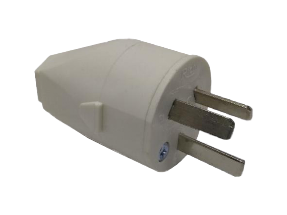 FICHA TRES PATAS MACHO 10A BLANCO RICHI