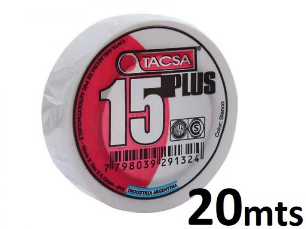 CINTA PVC 20 MTS BLANCA TACSA