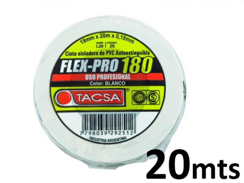 CINTA PVC 20 MTS FLEX-PRO BLANCA TACSA