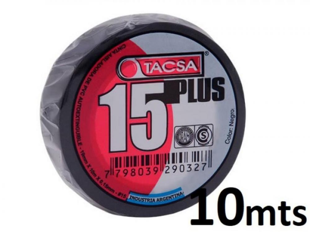 CINTA PVC 10 MTS NEGRA TACSA