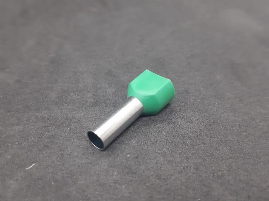 PUNTERA HUECA PREAISLADA DOBLE 6mm2 VERDE FUSSE