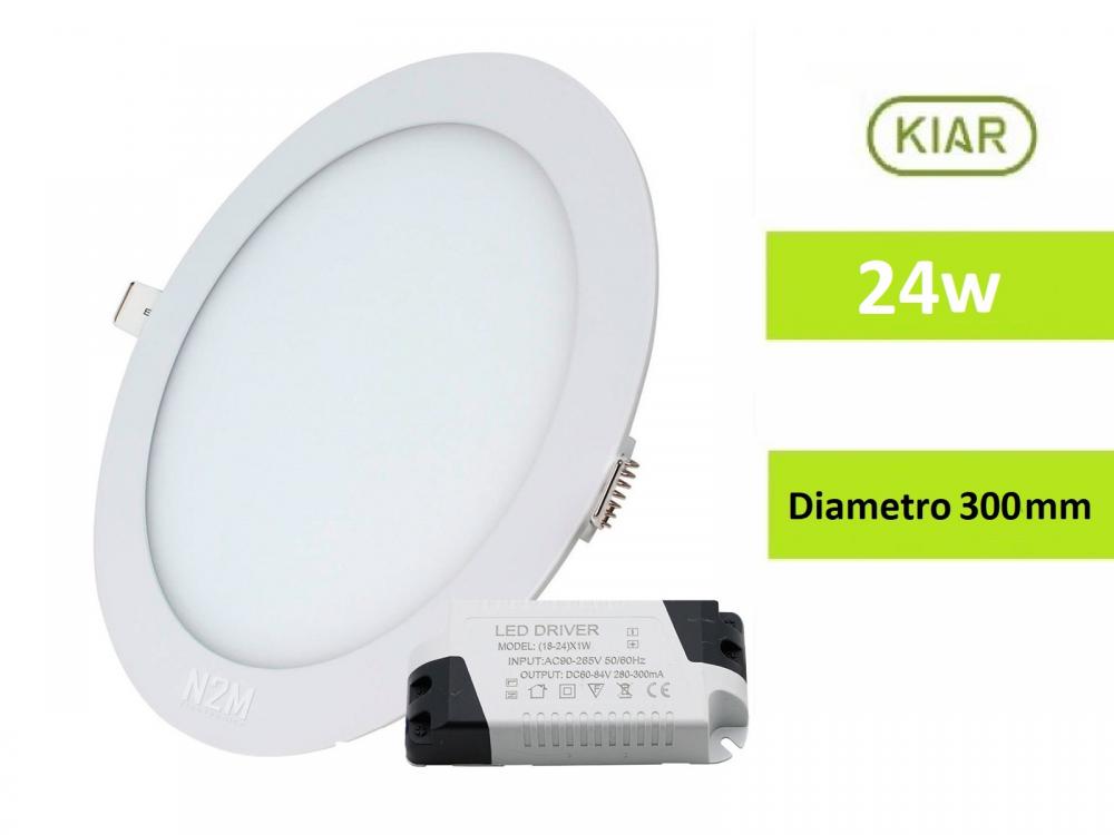 PANEL LED REDONDO EMBUTIR 24W LUZ DIA RESILIENTE