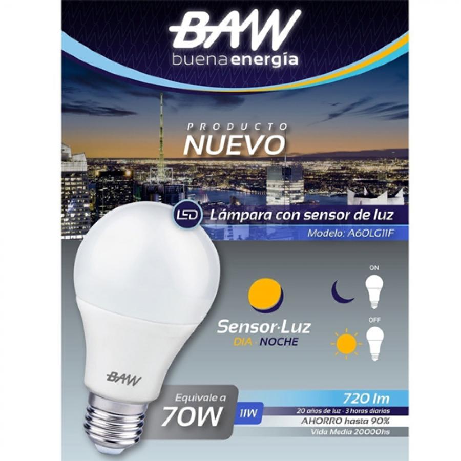 LAMPARA LED FOTOELECTRICA 11W E27 LUZ DIA BAW