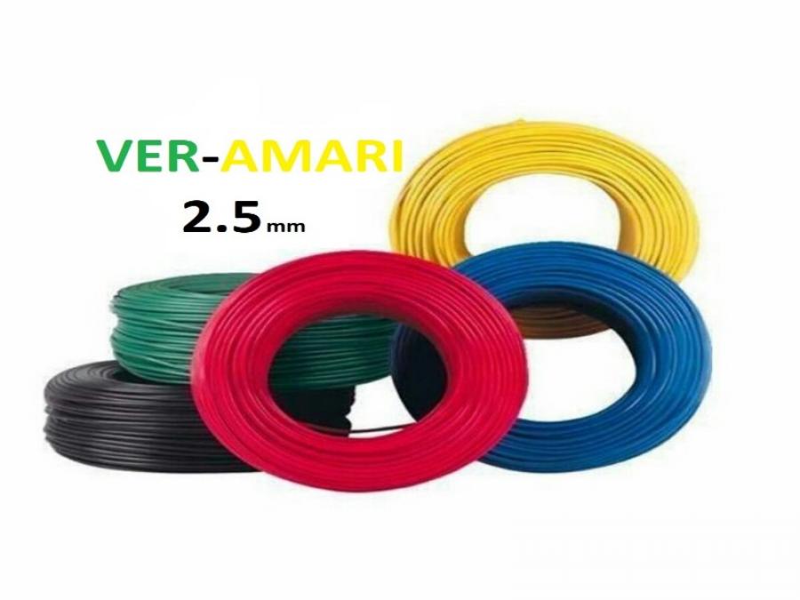 ROLLO CABLE UNIPOLAR 1x 2,5 VER-AMARI WIREFLEX