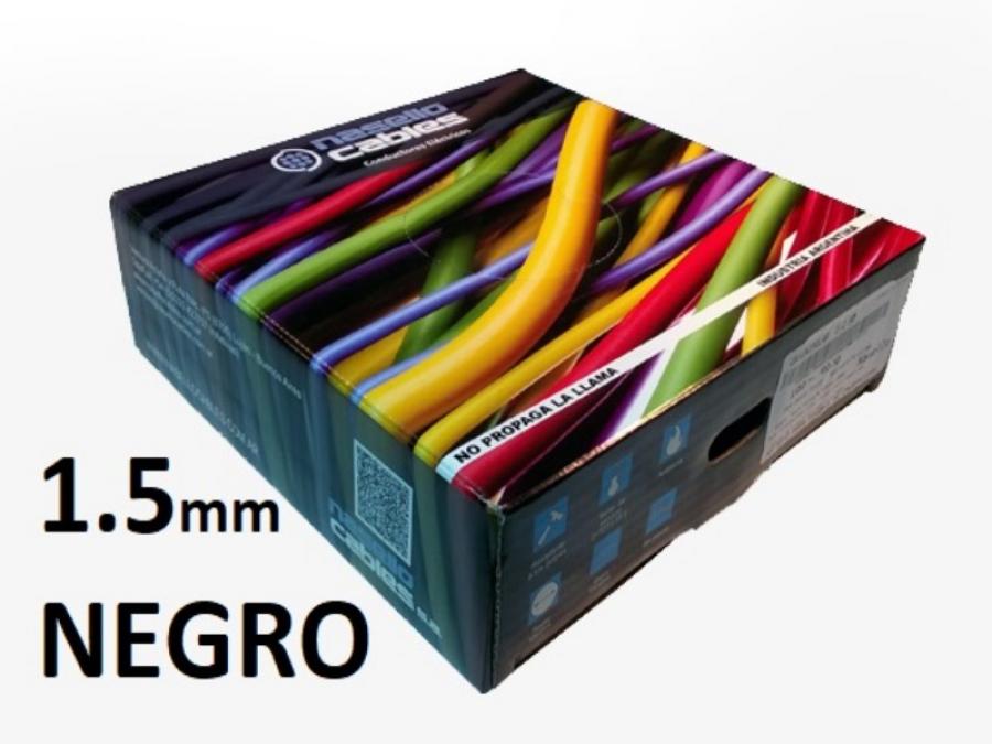 ROLLO CABLE UNIPOLAR 1x 1,5 NEGRO NASELLO