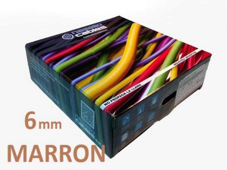 ROLLO CABLE UNIPOLAR 1x 6 MARRON NASELLO