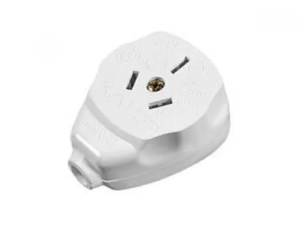 FICHA K TRES PATAS SALIDA LATERAL HEMBRA 10A BLANCA KALOP
