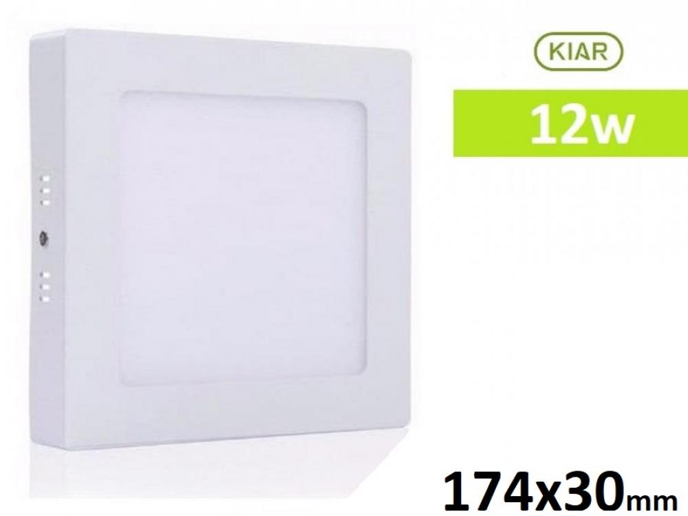 PLAFON LED CUADRADO EXTERIOR 12W LUZ NEUTRA RESILIENTE