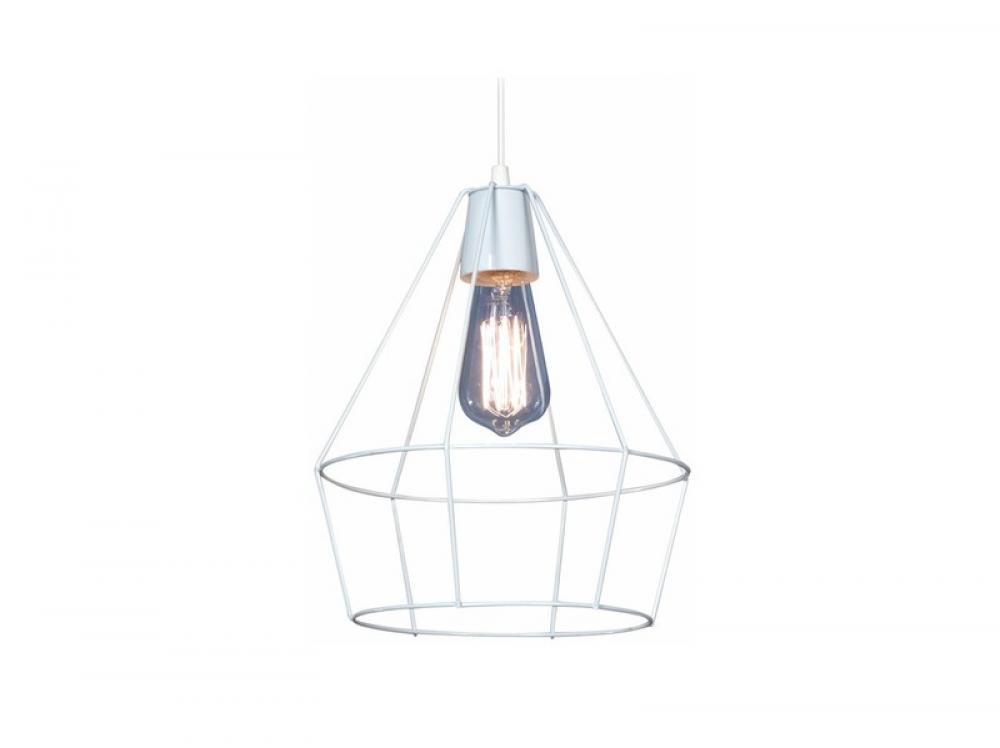 COLGANTE 1 LUZ JAULA DIAMANTE 25X30cm E27 BLANCO SAN JUSTO