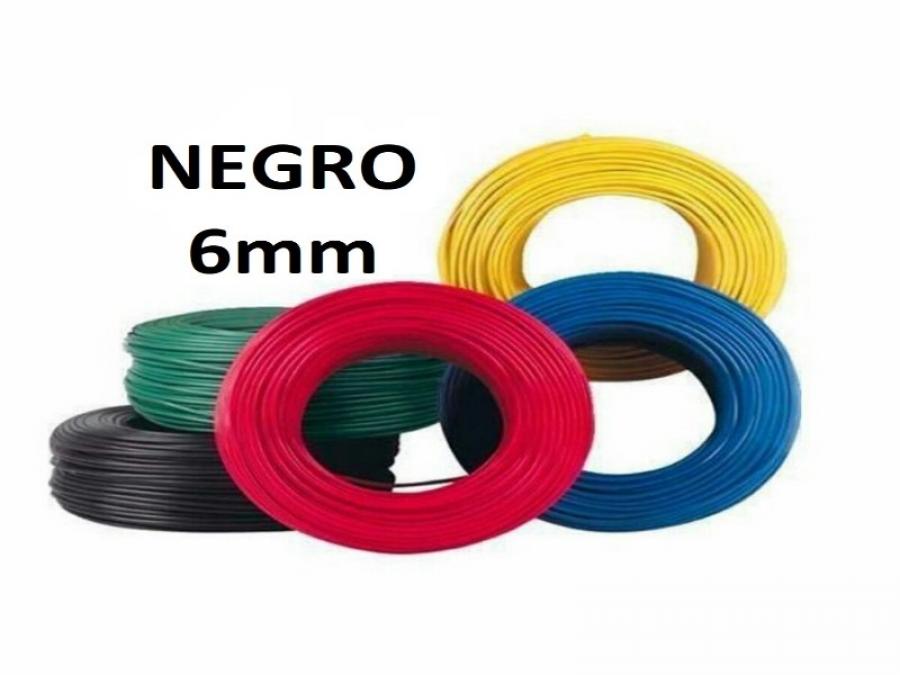 ROLLO CABLE UNIPOLAR 1x 6 NEGRO WIREFLEX