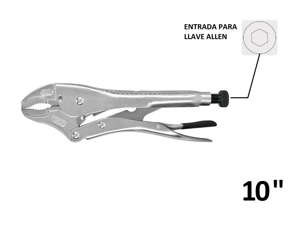 PINZA DE PRESION MORDAZA CURVA 10" TRUPER