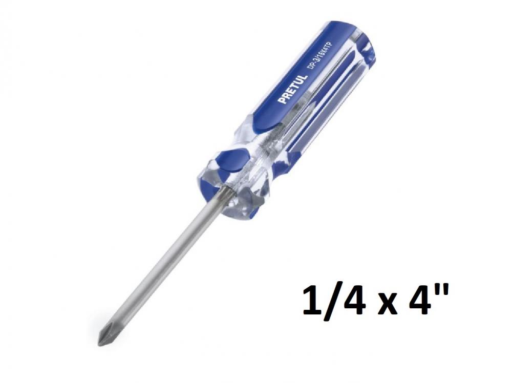 DESTORNILLADOR MANGO ACRILICO PHILLIPS 1/4 x 4" PRETUL