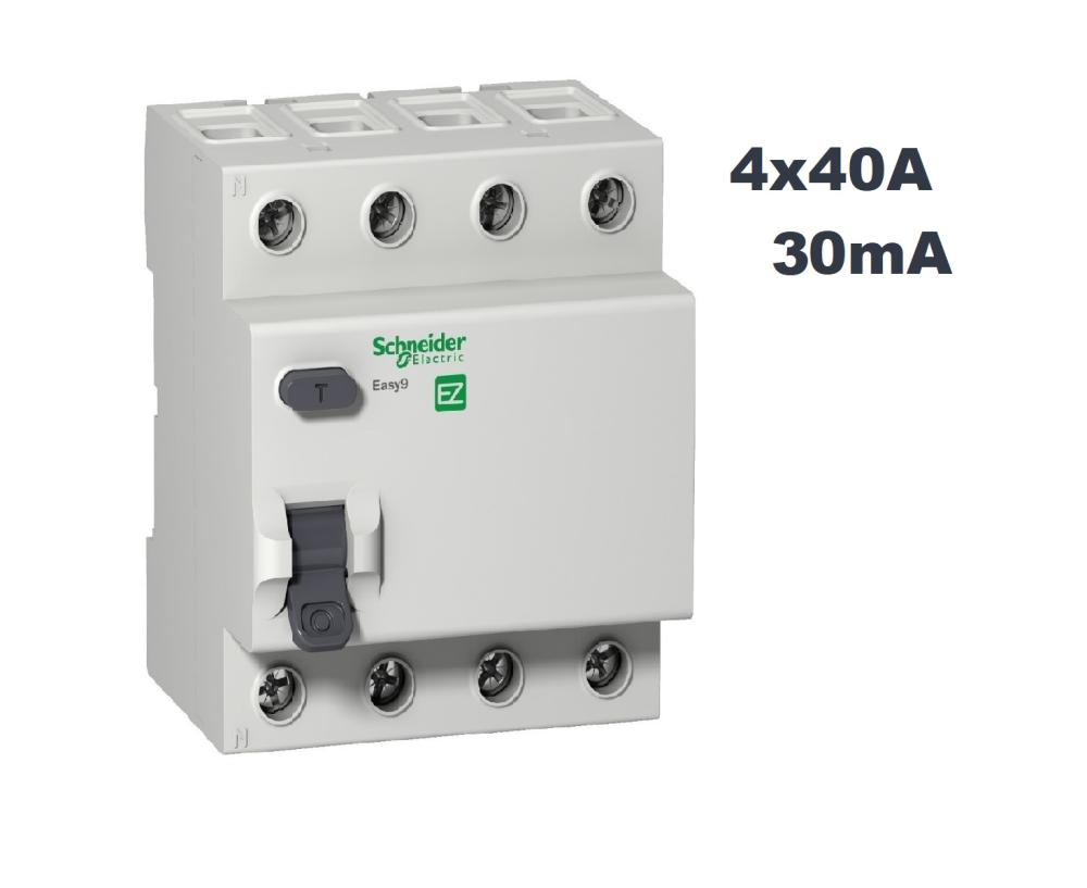 DISYUNTOR TETRAPOLAR 4x 40A 30mA EASY9 SCHNEIDER