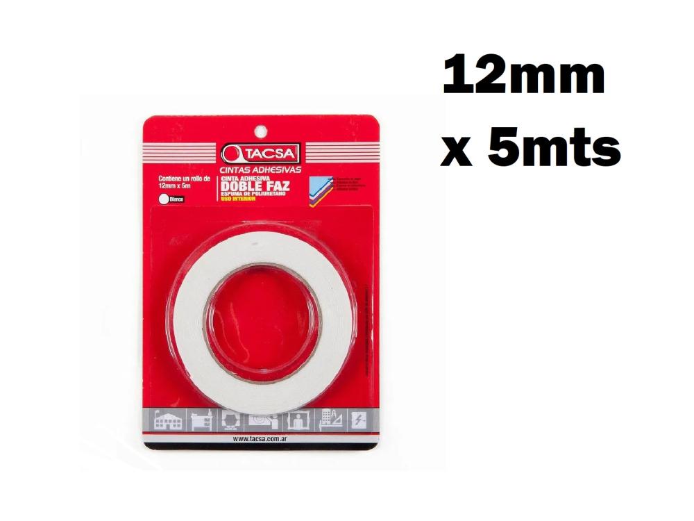 CINTA DOBLE FAZ DE ESPUMA 12mm x 5mTACSA
