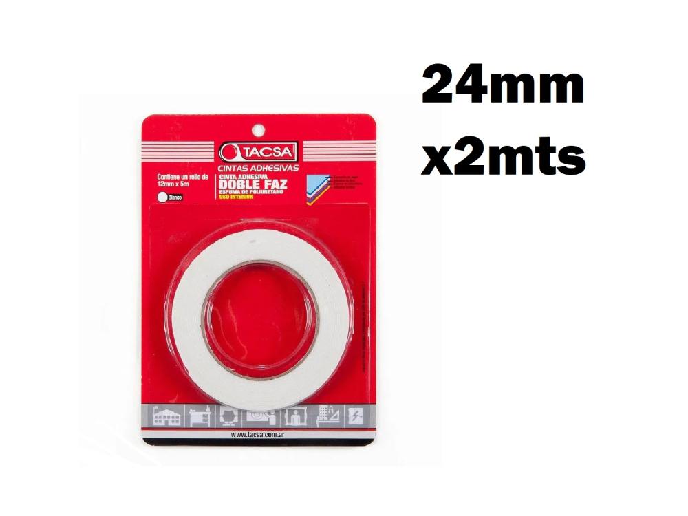 CINTA DOBLE FAZ DE ESPUMA 24mm x 2m TACSA
