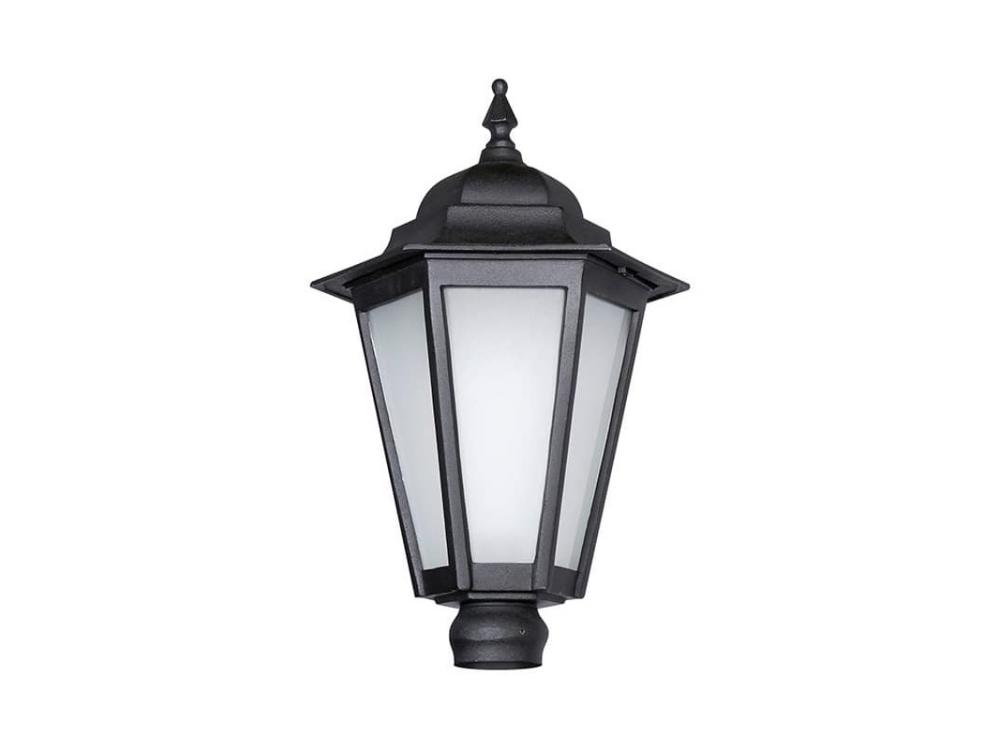 FAROL POLIPRO RECTO PARA COLUMNA 8cm NEGRO E27 IN