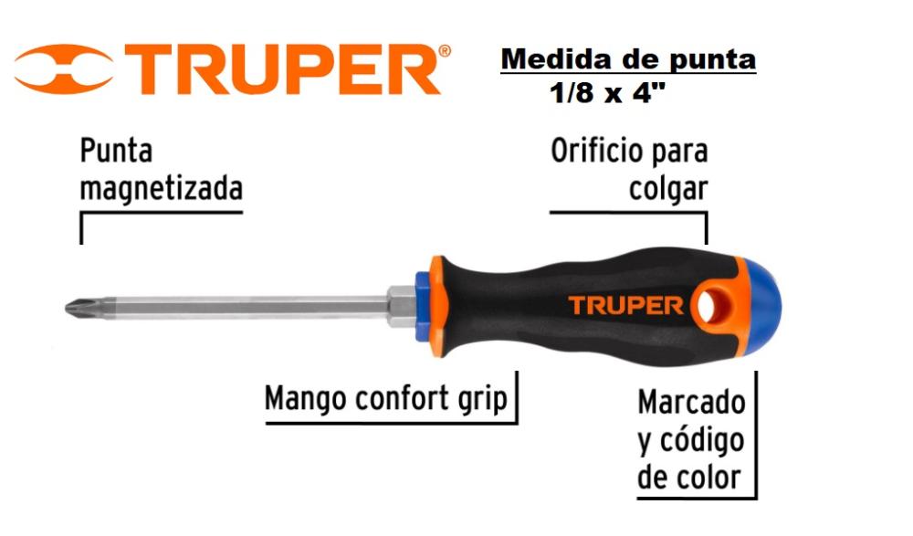 DESTORNILLADOR MANGO CONFORGRIP PHILLIPS 1/8 x 4" PRETUL