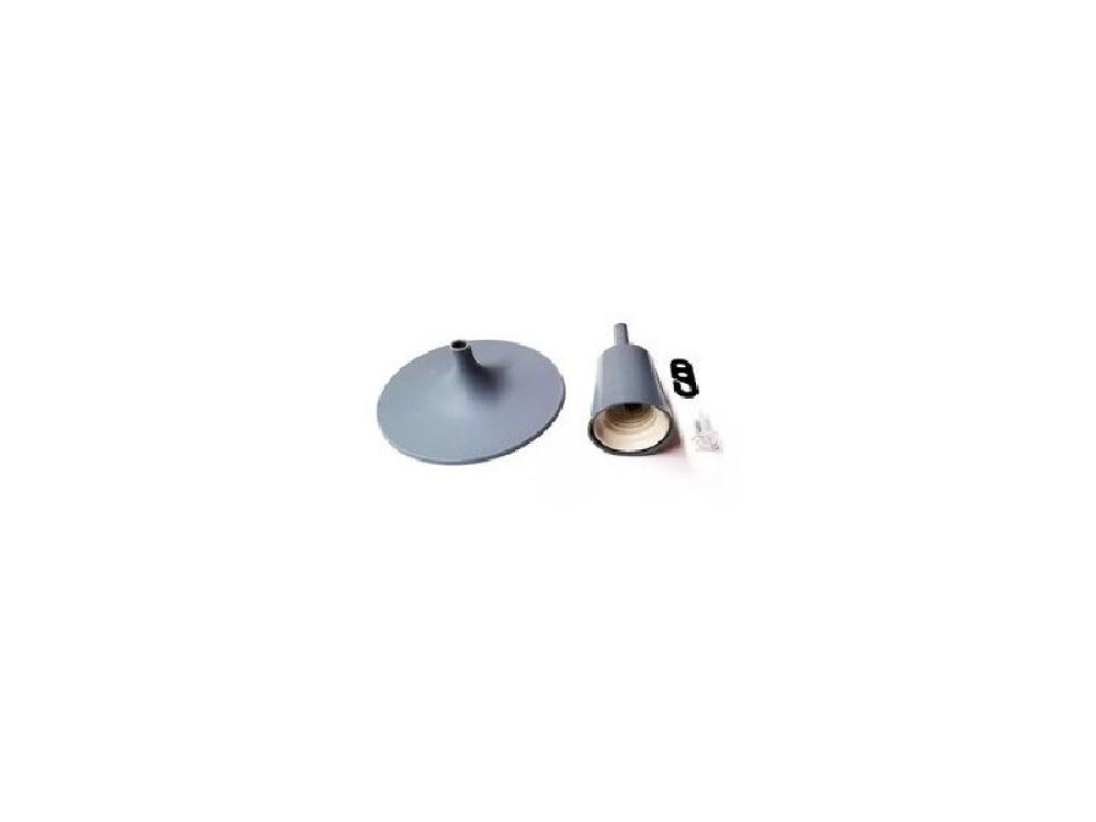 KIT PORTALAMPARA CON FLORON E27 GRIS ELKAS