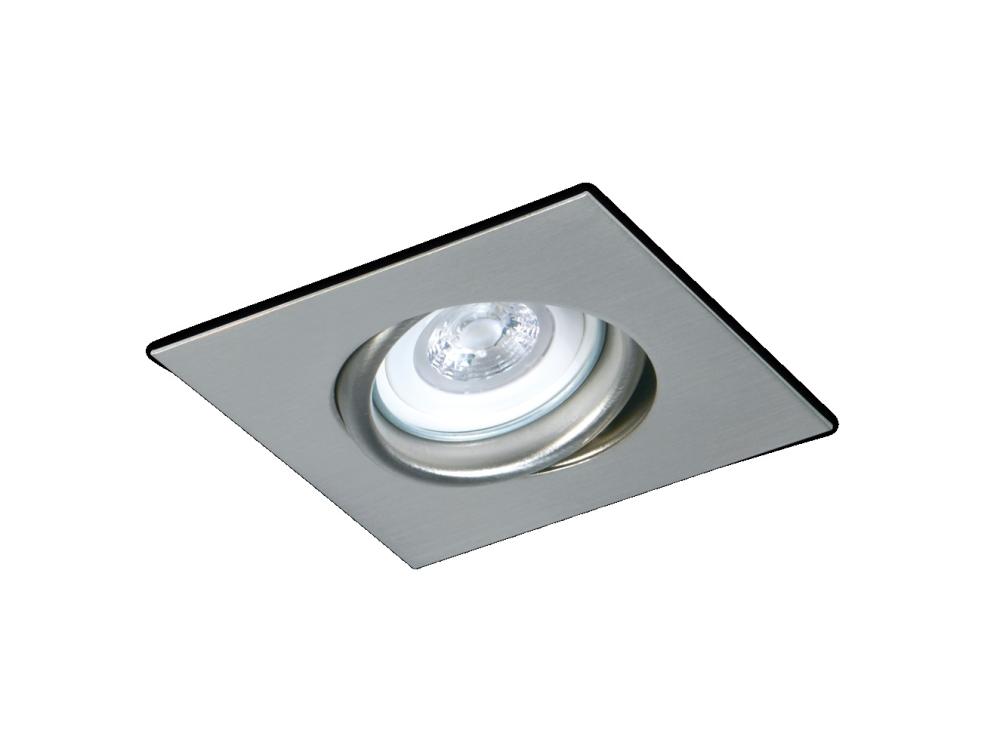 SPOT EMB MOVIL 110x110mm GU10 ACERO CON ZOCALO SAN JUSTO