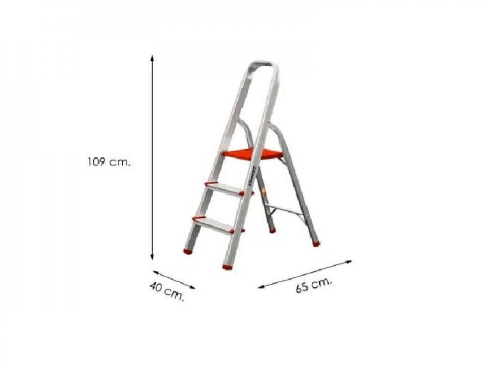 ESCALERA DE ALUMINIO 120cm 3 ESCALONES LUSQTOFF