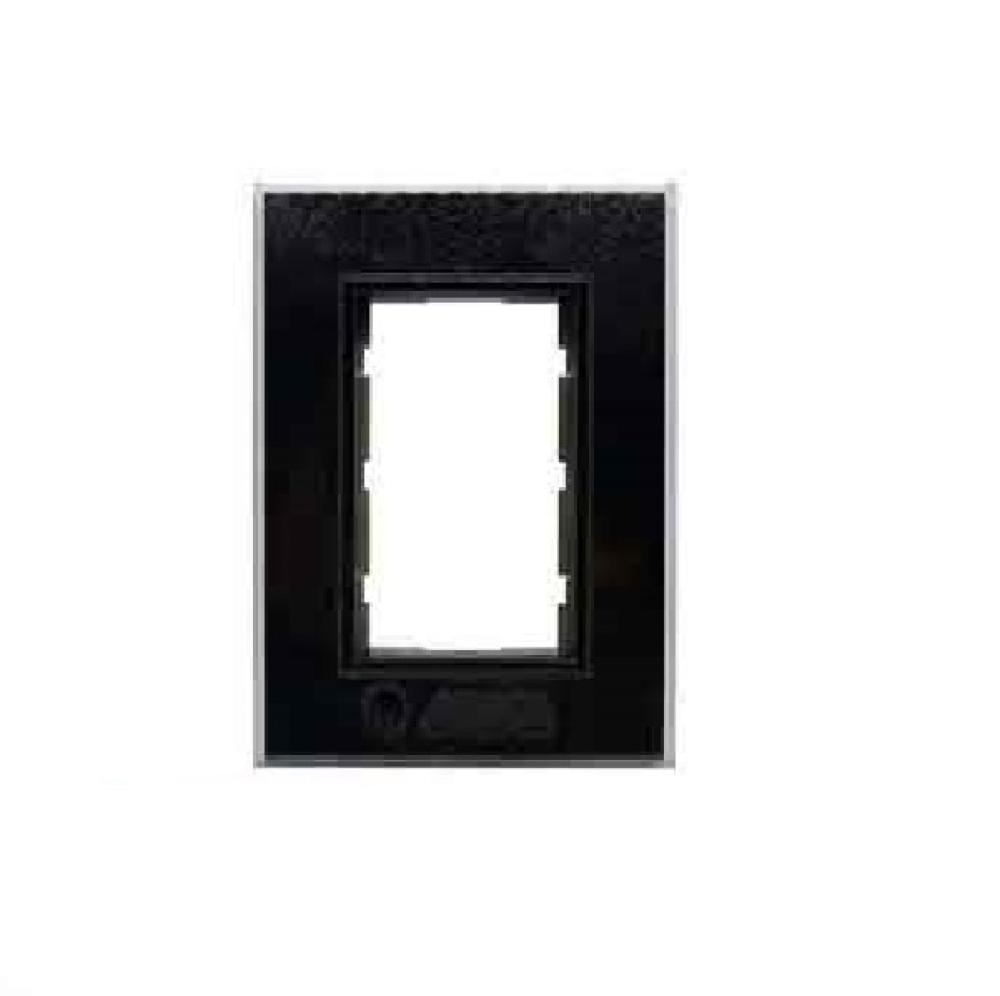 TAPA BASTIDOR CRISTAL RECTANGULAR 10x5 NEGRO PLATA JELUZ
