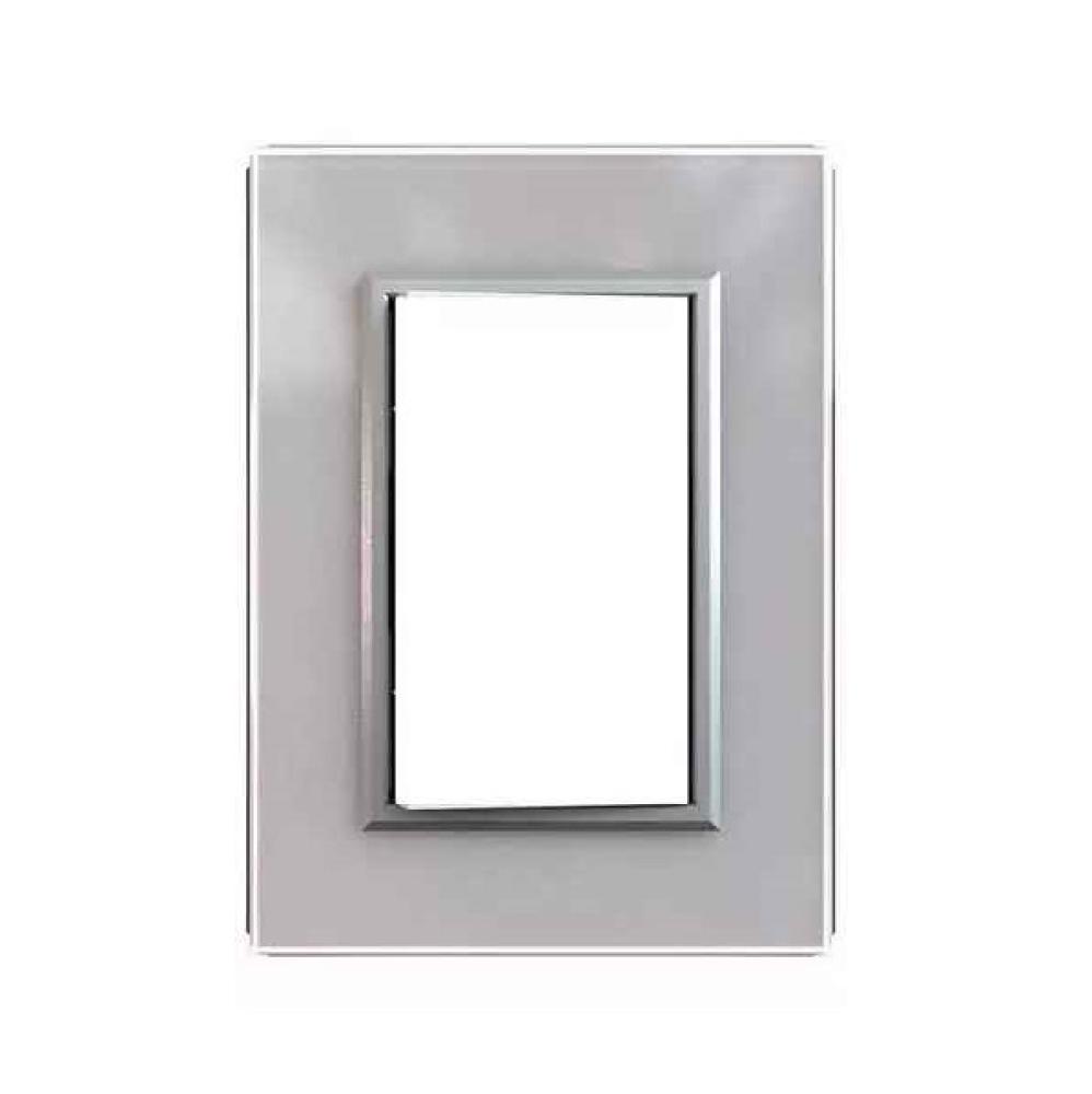 TAPA BASTIDOR CRISTAL RECTANGULAR 10x5 GLAM PLATA JELUZ