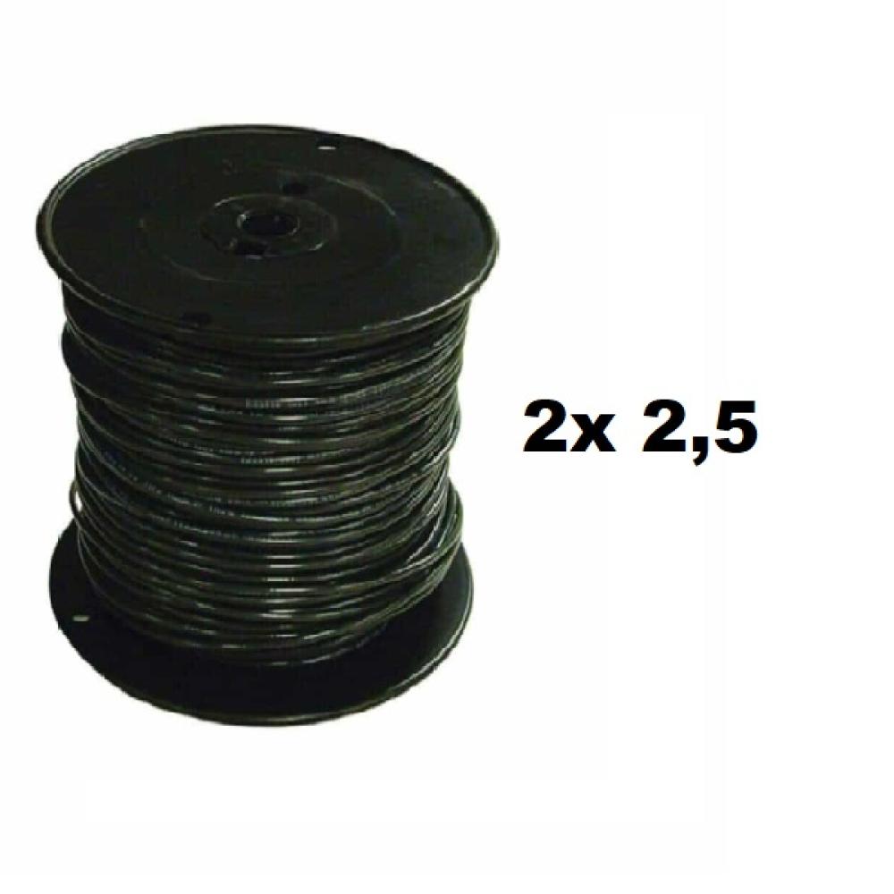 BOBINA CABLE PARALELO 2x 2,5 NEGRO WIREFLEX