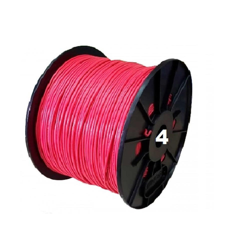 BOBINA CABLE UNIPOLAR 1x 4 ROJO NASELLO