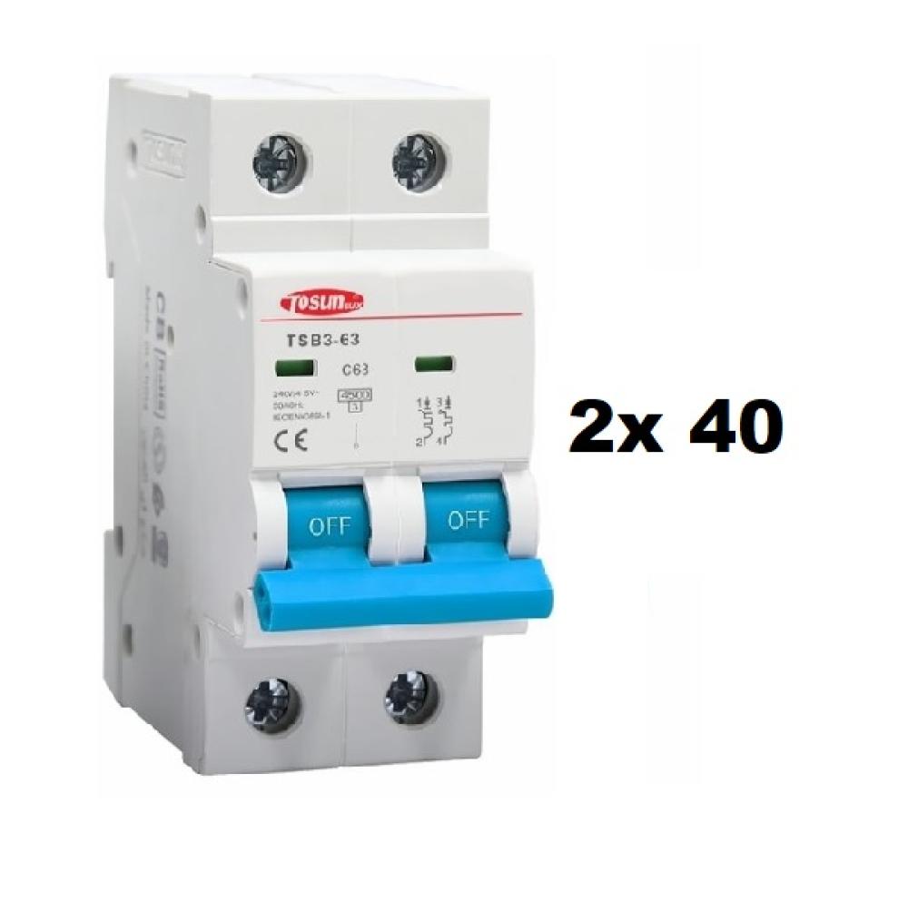 TERMICA BIPOLAR 2x 40A 4,5KA TOSUN