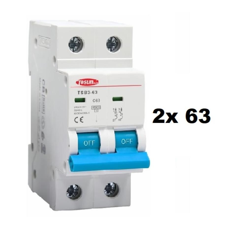 TERMICA BIPOLAR 2x 63A 4,5KA TOSUN