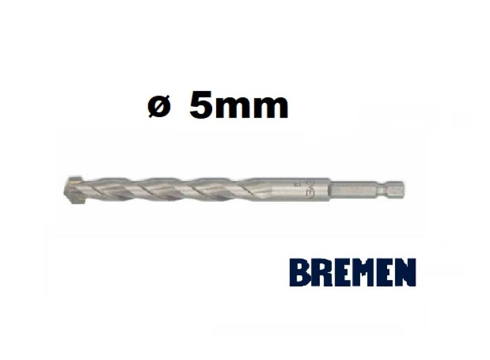 MECHA para HORMIGÓN (Widia) ø 5 x 90mm [Encastre Hexagonal] BREMEN