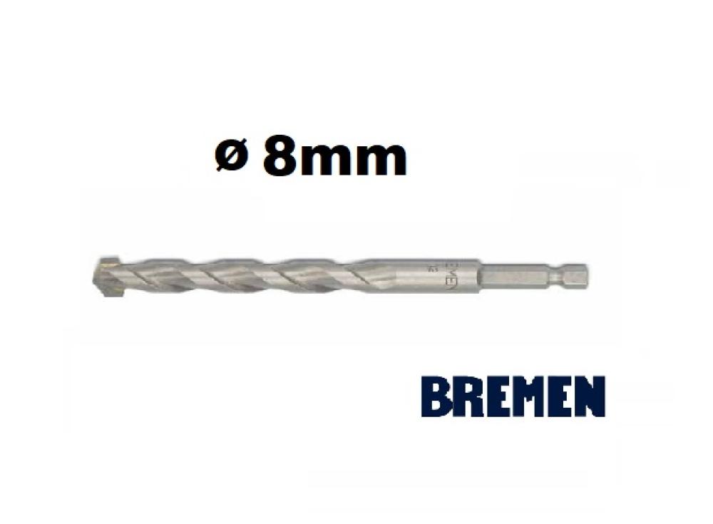 MECHA para HORMIGÓN (Widia) ø 8 x 120mm [Encastre Hexagonal] BREMEN