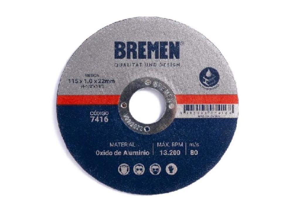DISCO DE CORTE  7" (180x1.6x22mm) OX. ALUMINIO [10 unid]  " BREMEN