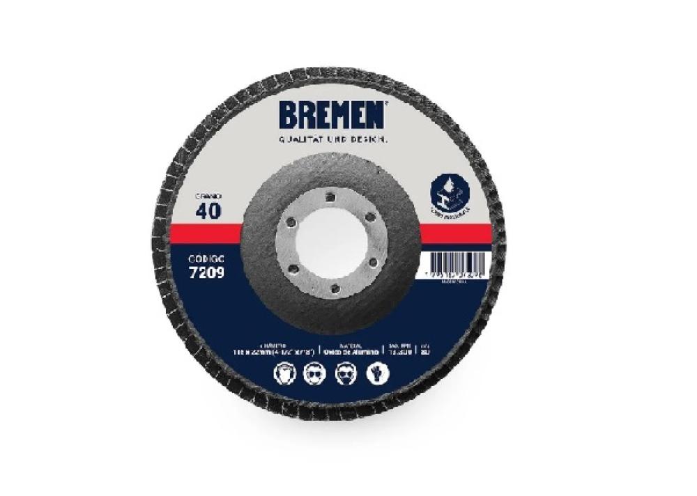 DISCO FLAP  4-1/2" (ø115x22mm) OX. ALUMINIO - 120 [10 unid] BREMEN