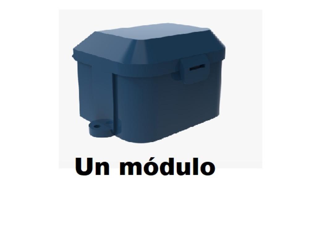 CAJA CAPSULADA AZUL VACIA EXTERIOR UN MODULO TAAD