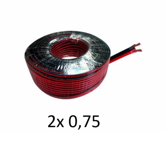 ROLLO CABLE PARALELO 2x 0,75 NEGRO ROJO NASELLO