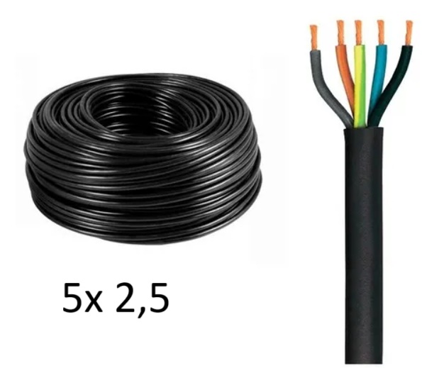 ROLLO CABLE TIPO TALLER 5x 2,5 NASELLO